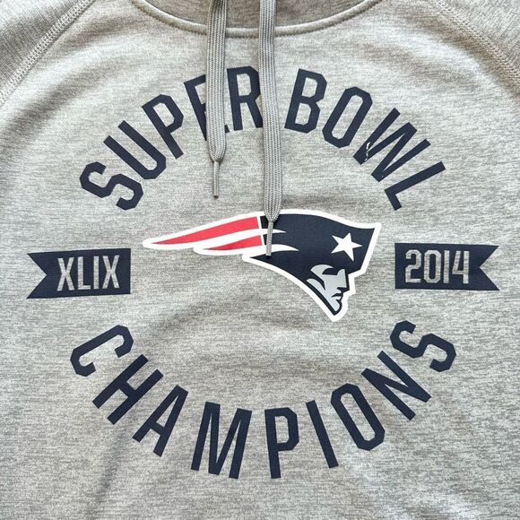 🔃Nike New England Patriots Gray Long Sleeve Hoodie Sweatshirt - Picture 4 of 7